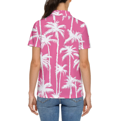 The Palm Blush Golf Polo